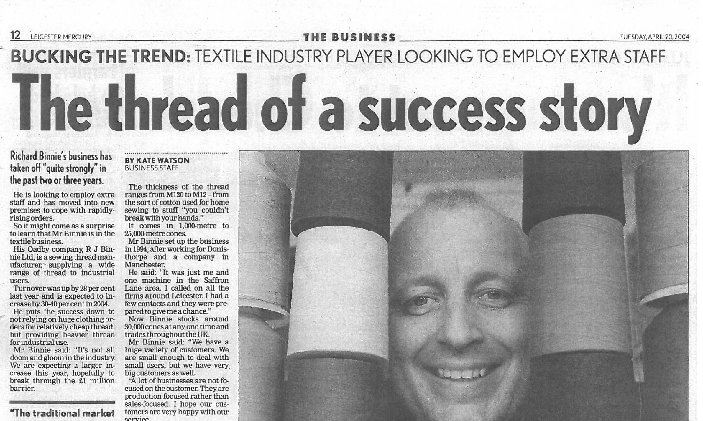 R J Binnie Ltd celebrates 20 years in business!